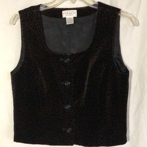 Velvet animal print vest